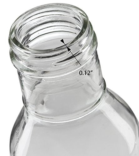 Glass Syrup Bottle with White Cap, 12 oz