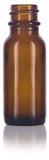 Amber Glass Boston Round Dropper Bottle with White Top - .5 oz / 15 ml