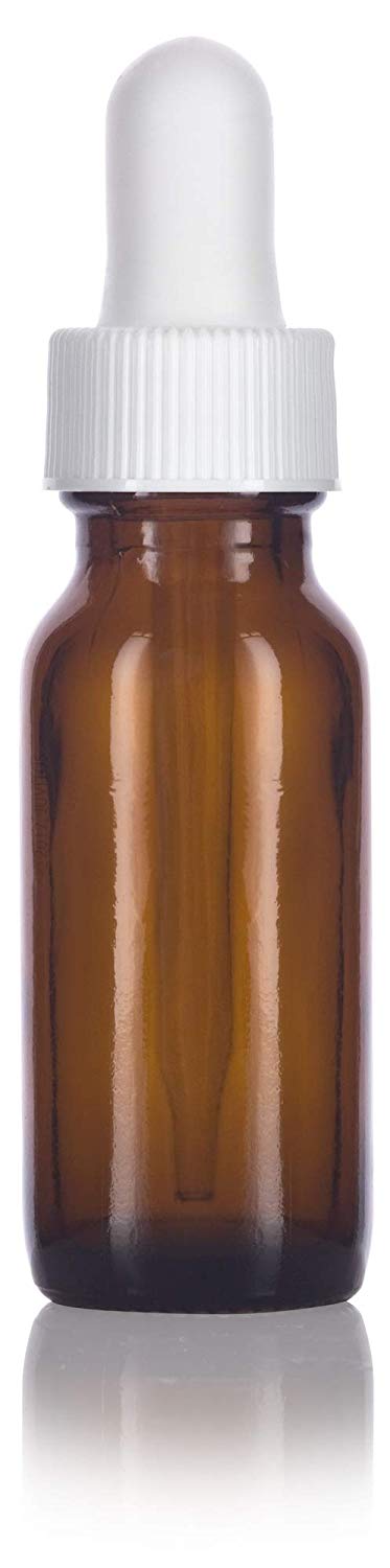 Wholesale Amber Round Dropper Bottle, 1/2 oz (15ml)