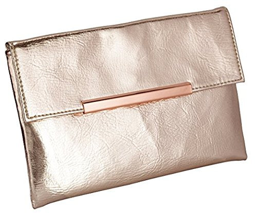 Rose gold metallic clutch bag online