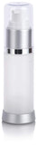 Refillable Airless Foundation Bottle in Silver Matte -  1 oz / 30 ml