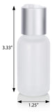 Natural Clear Plastic Squeeze LDPE Bottle with Silver and White Disc Cap - 1 oz / 30 ml