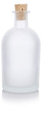 Frosted Clear Glass Decorative Bottle with Natural Cork Top - 8 oz / 250 ml