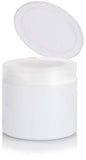 Plastic Jar in White with Clear Flip Top Cap - 16 oz / 480 ml