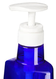 Cobalt Blue Plastic Triangle Bottle with White Lotion Pump - 27 oz / 800 ml