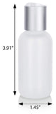 Natural Clear Plastic Squeeze LDPE Bottle with Silver and White Disc Cap - 2 oz / 60 ml