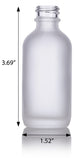 Frosted Clear Glass Boston Round Fine Mist Spray Bottle with White Sprayer - 2 oz / 60 ml