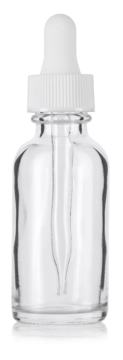 144 Pcs, 30ml [1 oz] CLEAR Boston Round Glass Bottle With Cone Liner hotsell Caps