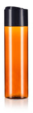 Amber Plastic Professional Cylinder Bottle with Wide Black Disc Cap - 8 oz / 250 ml