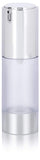 Frosted Silver Plastic Airless Pump Bottle - 1 oz / 30 ml