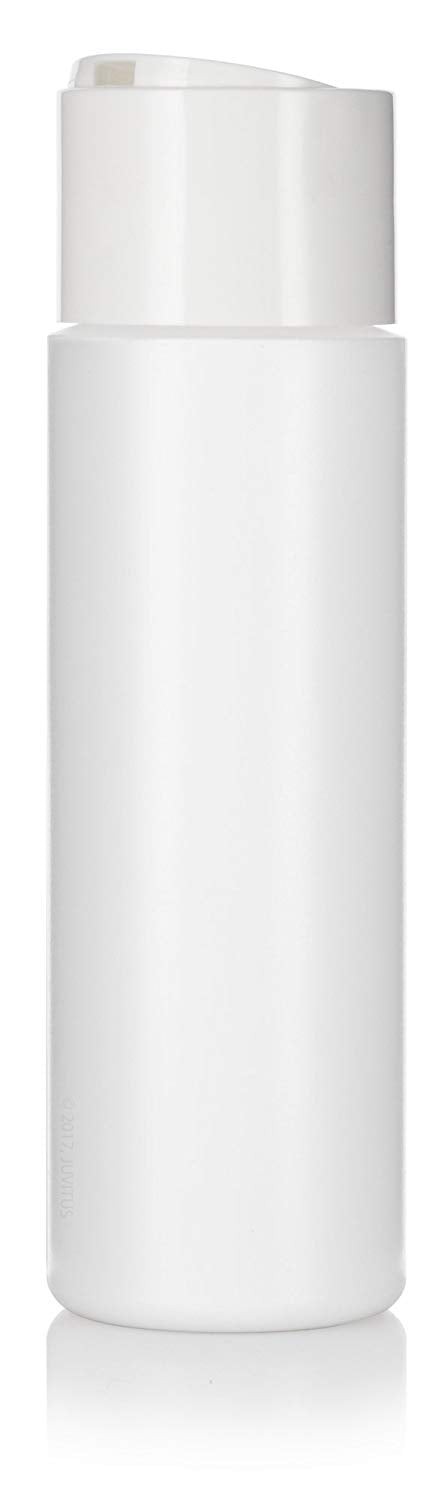 White Plastic Professional Squeeze Bottle with Wide White Disc Cap - 8 oz / 250 ml