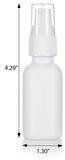 White Glass Boston Round Treatment Pump Bottle with White Top - 1 oz / 30 ml
