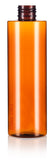 Amber Plastic Professional Cylinder Bottle with Wide Black Disc Cap - 8 oz / 250 ml