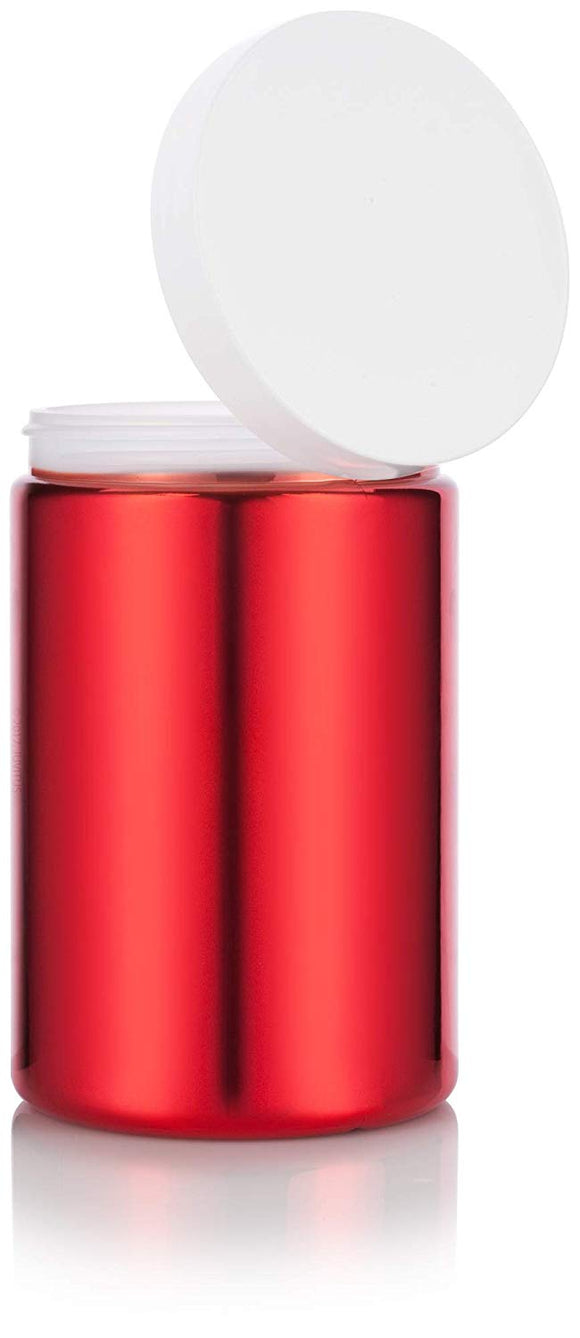 Plastic Jar in Red with White Foam Lined Lid - 25 oz / 740 ml