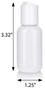 Natural Clear Plastic Squeeze LDPE Bottle with White Disc Cap - 1 oz / 30 ml