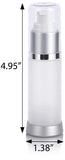 Refillable Airless Foundation Bottle in Silver Matte -  1 oz / 30 ml