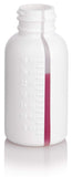 White HDPE Plastic Boston Round Bottle with White Fine Mist Sprayer - 1 oz / 30 ml