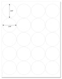 Waterproof CLEAR GLOSS 2 Inch Diameter Round Labels for Laser Printers with Downloadable Template and Printing Instructions, 5 Sheets, 100 Labels (JC2)