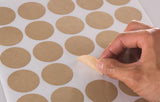 Textured Brown Kraft 1.5 Inch Diameter Circle Labels with Template and Printing Instructions, 5 Sheets, 150 Labels (RB15)
