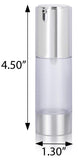 Frosted Silver Plastic Airless Pump Bottle - 1 oz / 30 ml