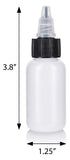 Natural Clear Plastic Squeeze LDPE Bottle with Black Twist Top Spout - 1 oz / 30 ml