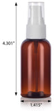 Amber Plastic Boston Round Treatment Pump Bottle with White Top - 2 oz / 60 ml