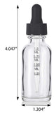 Clear Glass Boston Round Dropper Bottle with Graduated Measurement Glass Black Top - 1 oz / 30 ml