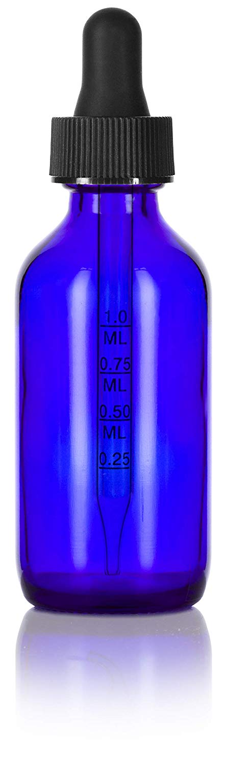 120 ML (22mm neck finish) Boston Round Cobalt Blue Glass Bottle - 128 units  @ $0.50 per bottle