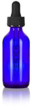 Cobalt Blue Glass Boston Round Dropper Bottle with Graduated Measurement Glass Black Top - 2 oz / 60 ml