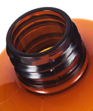 Amber Plastic Professional Cylinder Bottle with Wide Black Disc Cap - 8 oz / 250 ml