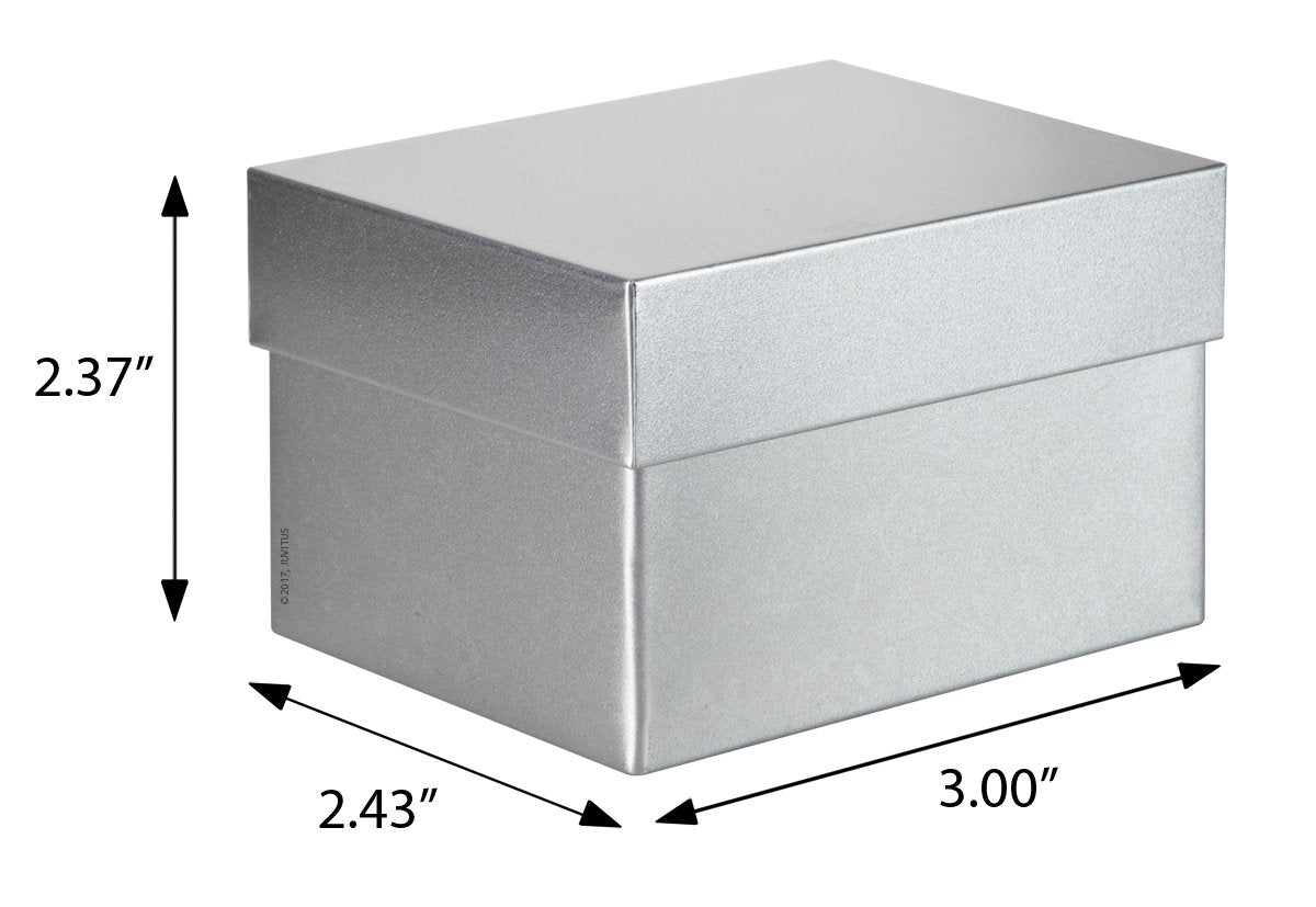 Large Silver Steel Metal Signature Gift Boxes for Storage, Decoration, and Presentation (3 Pack)