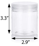 Plastic Jar in Clear with Natural Clear Flip Top Cap - 8 oz / 240 ml
