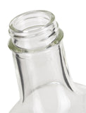 Clear Glass Square Bottle with Black Metal Lid - 8 oz / 250 ml