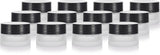 Glass Balm Jar in Frosted Clear with Black Foam Lined Lid - .17 oz / 5 ml