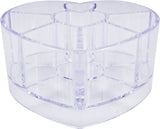 Clear Plastic Heart 8 Compartment Storage Case Organizer for Lipticks, Makeup, and Cosmetics