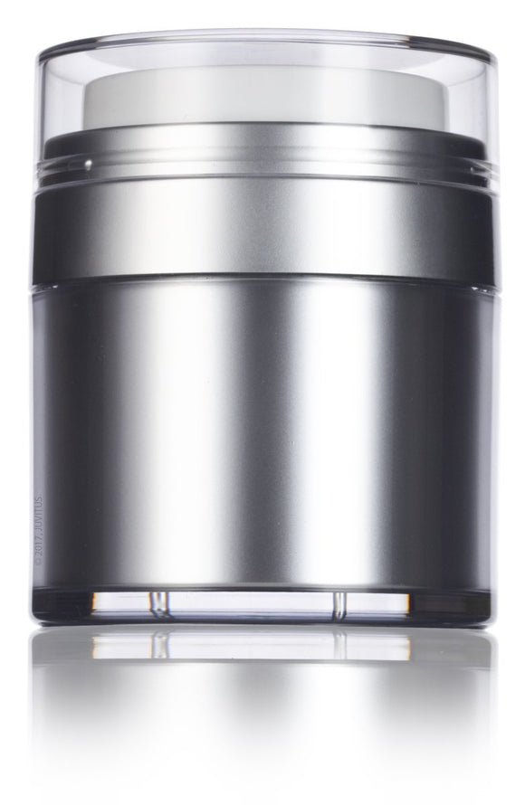 Refillable Airless Jar in Platinum Silver - 1.7 oz / 50 ml