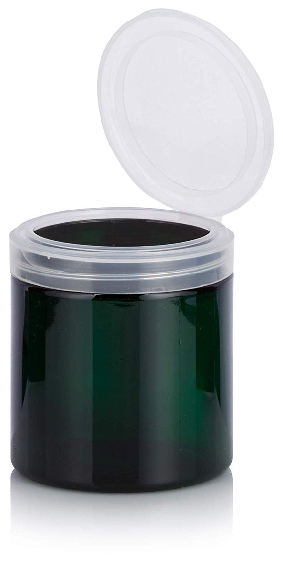 3 LUXURY Hi Wall GREEN 8 Oz Plastic Jars 240ml w/ Premium Matte