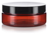 Plastic Extra Low Profile Jar in Amber with Black Foam Lined Lid - 4 oz / 120 ml