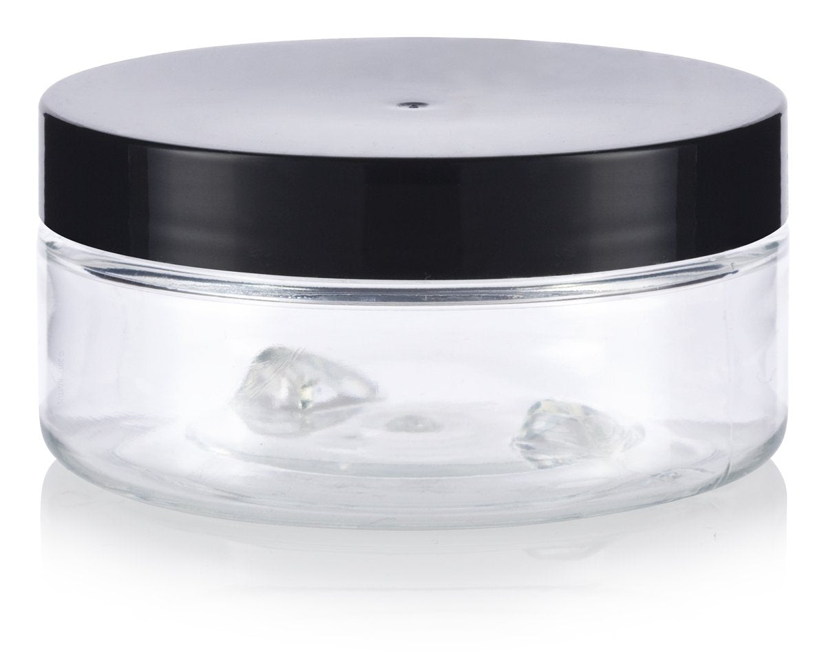 3 oz Natural Low Profile Plastic Jar + Top