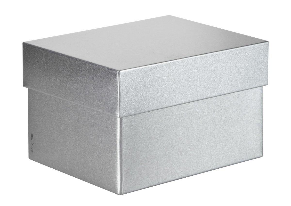 Silver Steel Metal Signature Gift Boxes for Storage, Decoration, and Presentation (3 Pack) Small