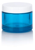 Turquoise Plastic Balm Jar with White Lid - 1.7 oz / 50 ml