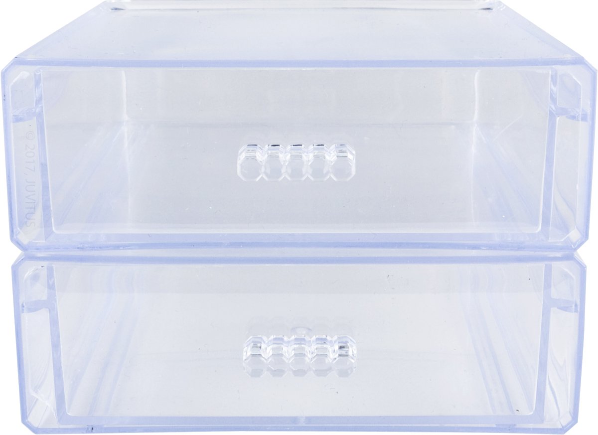 LotFancy Clear Plastic Drawer Organizer, 12'' x 6” x 2'', Set of 3 Drawer  Storage Containers Bins for Dresser Cosmetics Makeup, Stackable