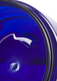 Plastic Heavy Wall Low Profile Jar in Cobalt Blue with Black Foam Lined Lid - 8 oz / 240 ml