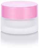 Glass Balm Jar in Frosted Clear with Pink Foam Lined Lid -  .20 oz / 5 ml