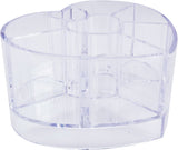 Clear Plastic Heart 8 Compartment Storage Case Organizer for Lipticks, Makeup, and Cosmetics