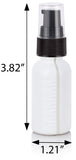White HDPE Plastic Boston Round Bottle with Black Treatment Pump - 1 oz / 30 ml