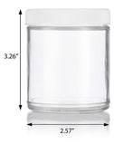 Glass Jar in Clear with White Ribbed Foam Lined Lid - 6 oz / 180 ml - JUVITUS