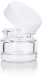 Glass Balm Jar in Clear with White Ribbed Foam Lined Lid - .17 oz / 5 ml