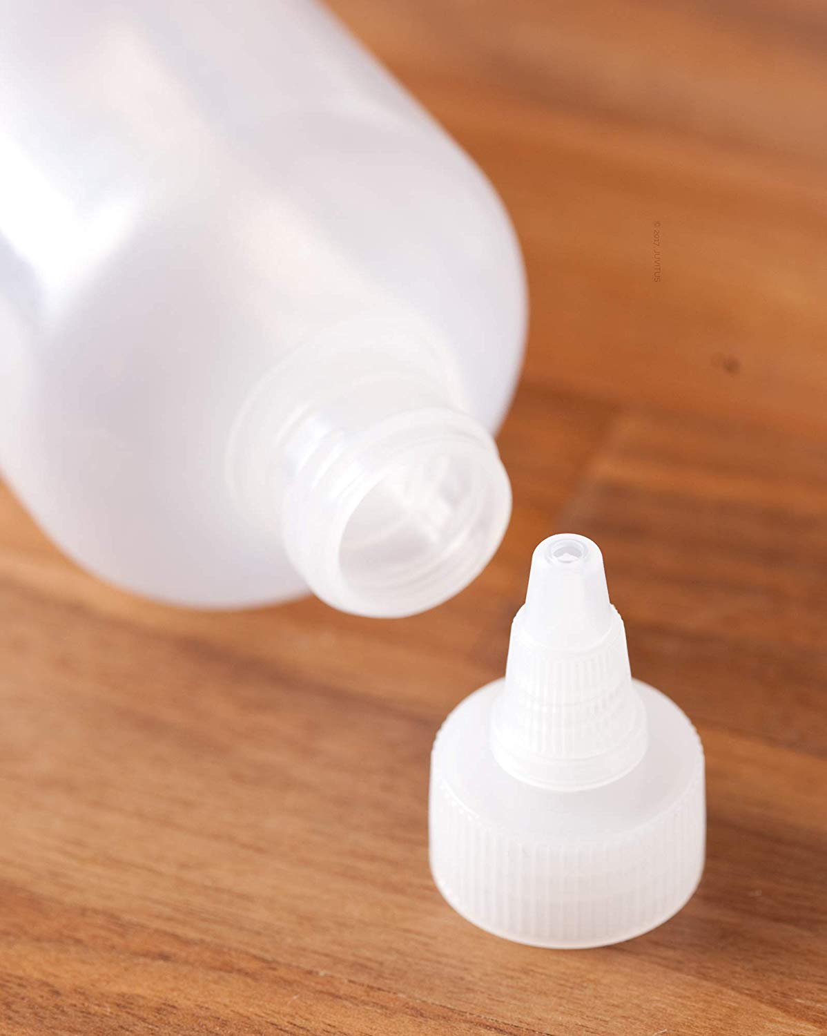 Boston Round Squeeze Bottles with Twist Caps (8 oz, White, 12 Pack)