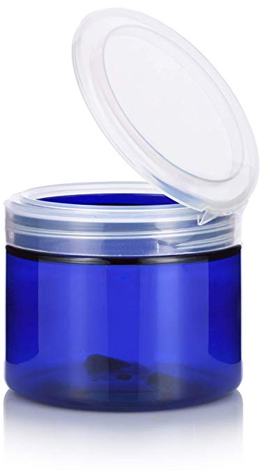 4 oz Cobalt Pet Plastic Refillable Low Profile Jar with Clear Flip Top (12 Pack), Men's, Size: 4oz, Pink
